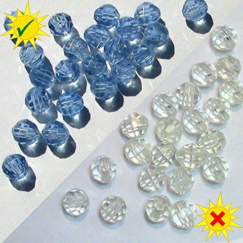 SolarActive® 25 Pack Colour Changing Photochromic Pony Beads (Clear to Blue)