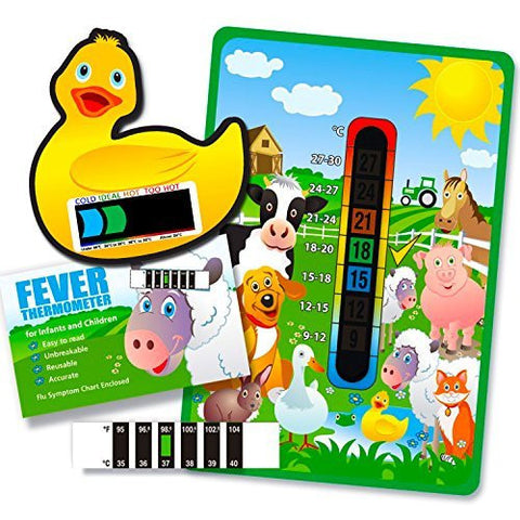 'Happy Family' Farm Yard Animals Pack (Nursery and Room Thermometer, Duck Bath Thermometer and Forehead Thermometer)