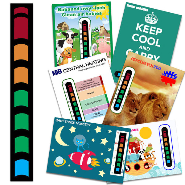 Thermometer stickers and strips