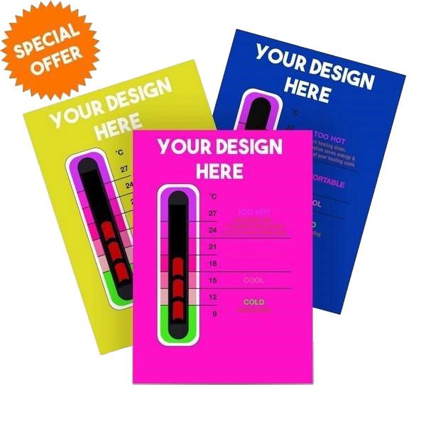 5000 Pack - Promotional Customisable Thermometer Cards for New Moving Line Thermometer Strip