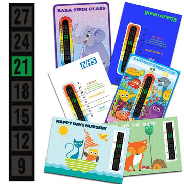 Thermometer Cards, Strips & Stickers | Liquid Crystal & Thermochromic ...