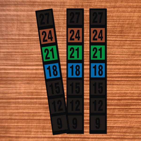 3 Pack 9 to 27C Thermometer Strips - Make your own Room Nursery Thermometer Cards