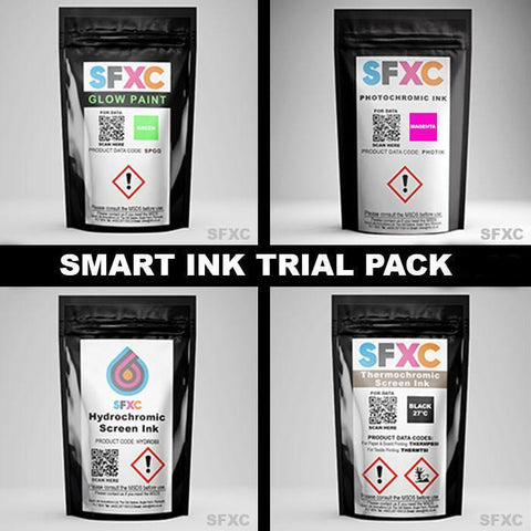 SMART INK TRIAL PACK - Thermochromic, Photochromic, Hydrochromic, Photoluminescent